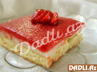 Biskvitli çiyələkli tort resepti