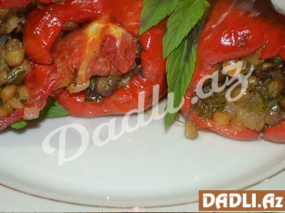 Yaşıl mərcili qarışıq dolma resepti