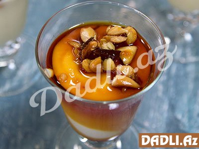 Fındıq krokantlı əfsanəfi pudinq resepti