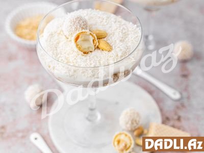 Raffaello pudingi: Ağ şokolad trend kremi resepti