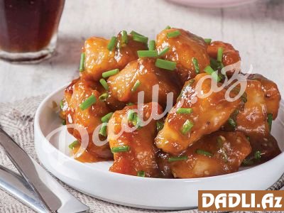 Ballı, küncütlü, qızarmış toyuq resepti