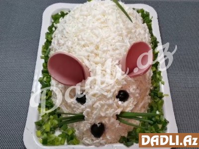 Yeni İl süfrənizi bəzəyəcək ağ siçan salatı resepti - Video resept