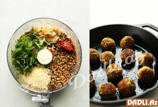 Vegan: Mərci mitbolları və tomat sousunda isti kök əriştələri resepti - FOTO RESEPT