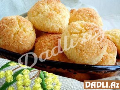 3 ərzaqla hazırlanan zərif pecenye - Kokosanka resepti