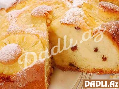 Kəsmik və ananaslı tort resepti