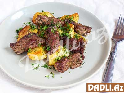 Sadə ət və kartof qızartması resepti