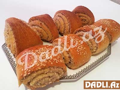 Mayalı xəmirdən qozlu kətə resepti - Video resept