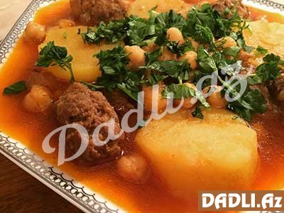 Ətli, noxudlu “Bomba” yeməyi resepti - Video resept