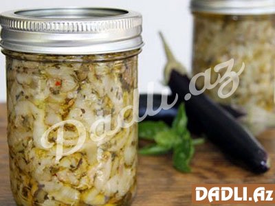 Közlənmiş badımcan konservası resepti