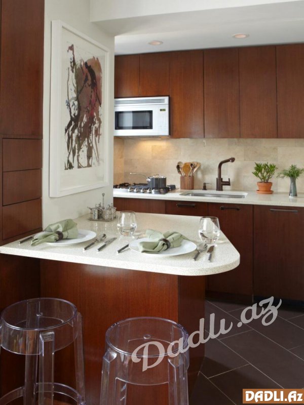 Olduqca kiçik mətbəx dekorasiyaları