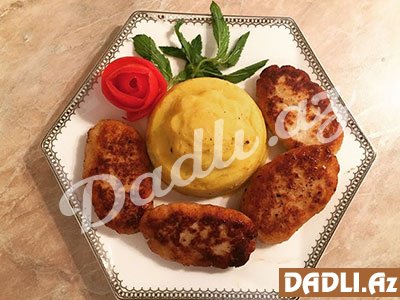 Toyuq ətindən kotlet və kartof püresi resepti - Video resept