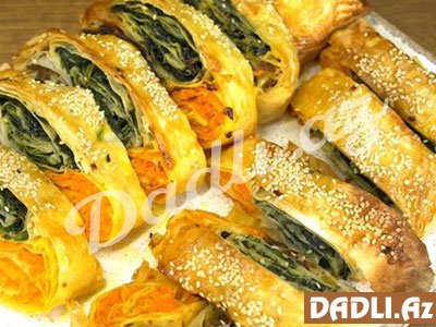 Üç rəngli börək resepti