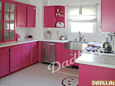 Çəhrayı mətbəx modelləri