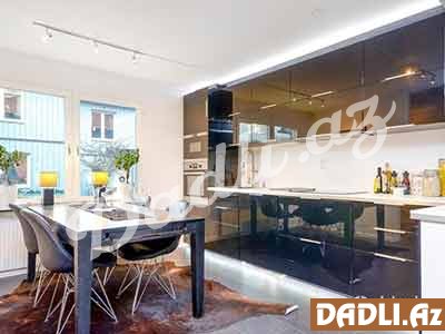 Qara və ağ tonlarda mətbəx dizaynı fikirləri