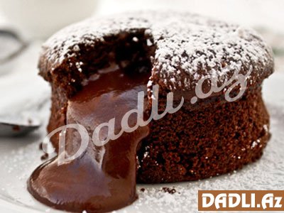 İsti şokoladlı keks resepti