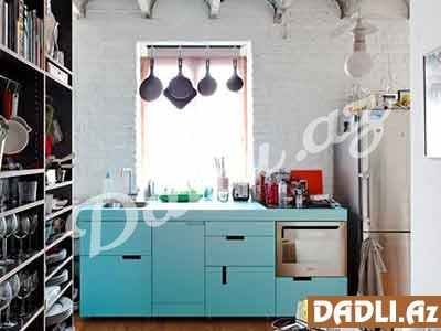 Kiçik bir mətbəx üçün yaxşıdır, xüsusilə yüngül, şəffaf rəng - Mavi Qamma