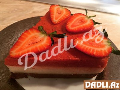 Çiyələkli yalançı cheescake resepti - Video resept