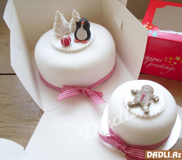 Yeni İl bəzəkli tortlar