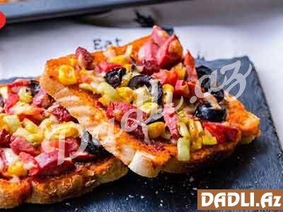 Səhər yeməyi üçün mini pizza resepti - Video resept