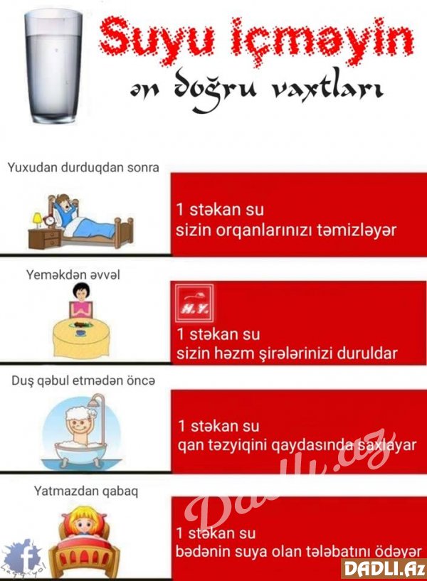 Su içməyin ən doğru vaxtları