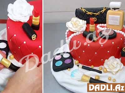 Makiyajın gözəlliyi tort bəzədilmə resepti - Video resept