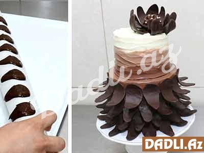 Şokoladlı 2 mərtəbə tort bəzədilmə resepti - Video resept