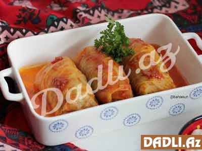 Şabalıdlı, heyvalı, bol göyərtili kələm dolması resepti