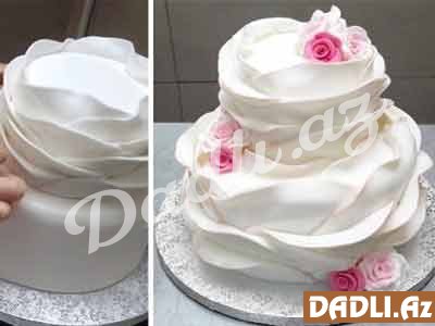 Ruffle wedding (toy,nişan) tort bəzədilmə resepti - Video resept