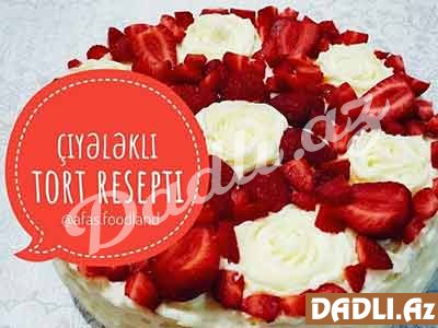 Çiyələkli qaymaqlı tort resepti - Video resept