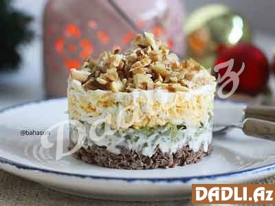 Mal ətli qozlu salat resepti