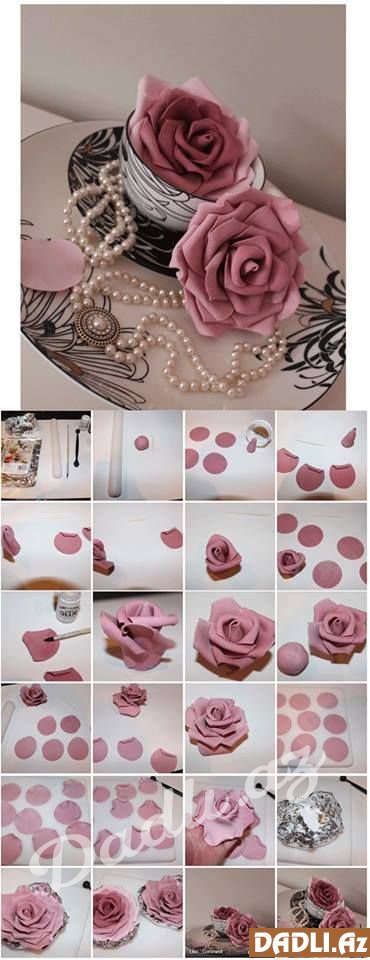 Şəkər xəmiri ilə Qızılgül hazırlamaq - FOTO İZAH