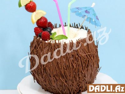 Kokos tort bəzədilmə resepti - Video resept