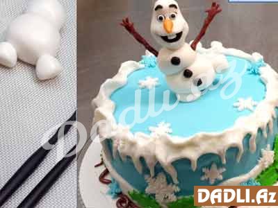 Olaf frozen (Dondurulmuş Olaf) tort bəzədilmə resepti - Video resept