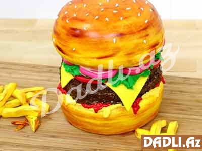 Burger tort bəzədilmə resepti - Video resept