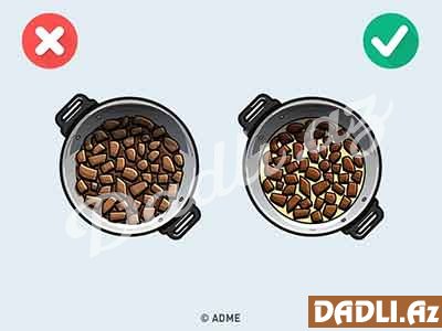 Bir tavaya çoxlu sayda ət yerləşdirmək geniş yayılmış səhvdir