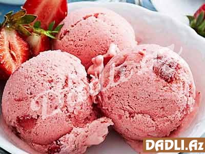 Çiyələkli dondurma resepti