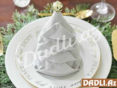 Salfetdən şam ağacı hazırlama