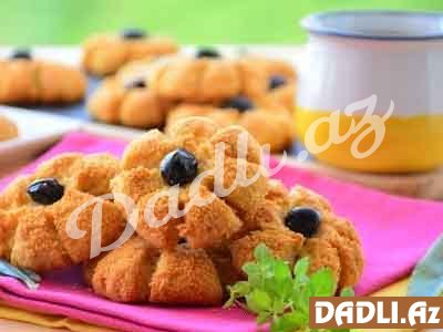 Zeytun və pendirli çiçək poğaça resepti - Video resept