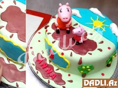 Peppa big (şirin donuz) tort bəzədilmə resepti - Video resept
