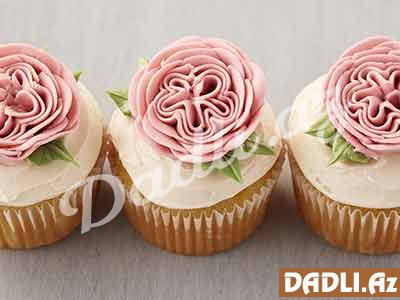 Buttercream ilə tort və cupcake üçün English Rose dizaynlı gül - FOTO İZAHLI