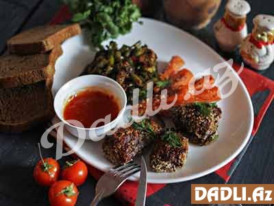 Küncütlü can əti beybi-kerrots kökü və tərəvəzlərlə resepti