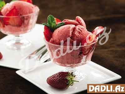 Labneli çiyələkli dondurma reselpti