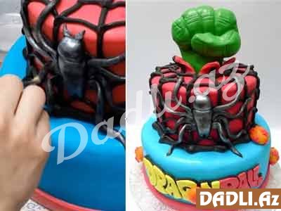 Super qəhrəmanlar tort bəzədilmə resepti - Video resept