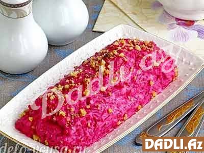 Çuğundur və qara gavalı salatı resepti