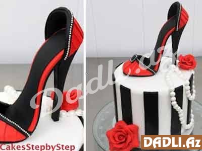 Gənc qızlar üçün ayaqqabı tort bəzədilmə resepti - Video resept