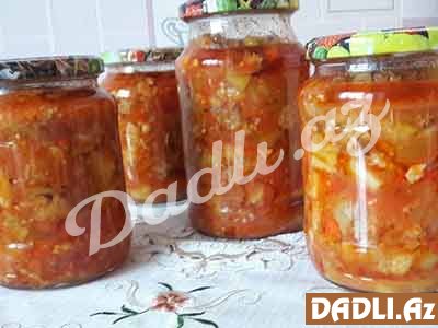 Qış üçün çox dadlı badımcan yeməyi konservası resepti - Video resept