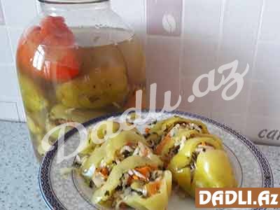 İçi doldurulmuş yaşıl bibər turşusu resepti - Video resept
