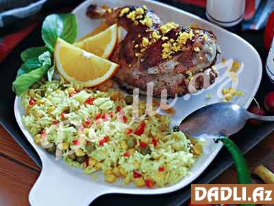 Sitrus sousunda toyuq Sədri düyüsü ilə resepti