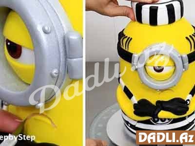 Uşaqlar üçün Minion tort bəzədilmə resepti - Video resept