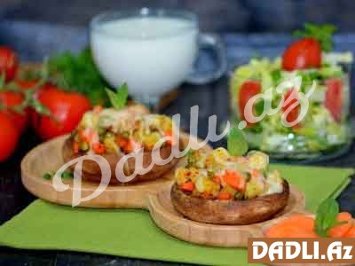 Qarnitürlü göbələk dolması resepti - Video resept